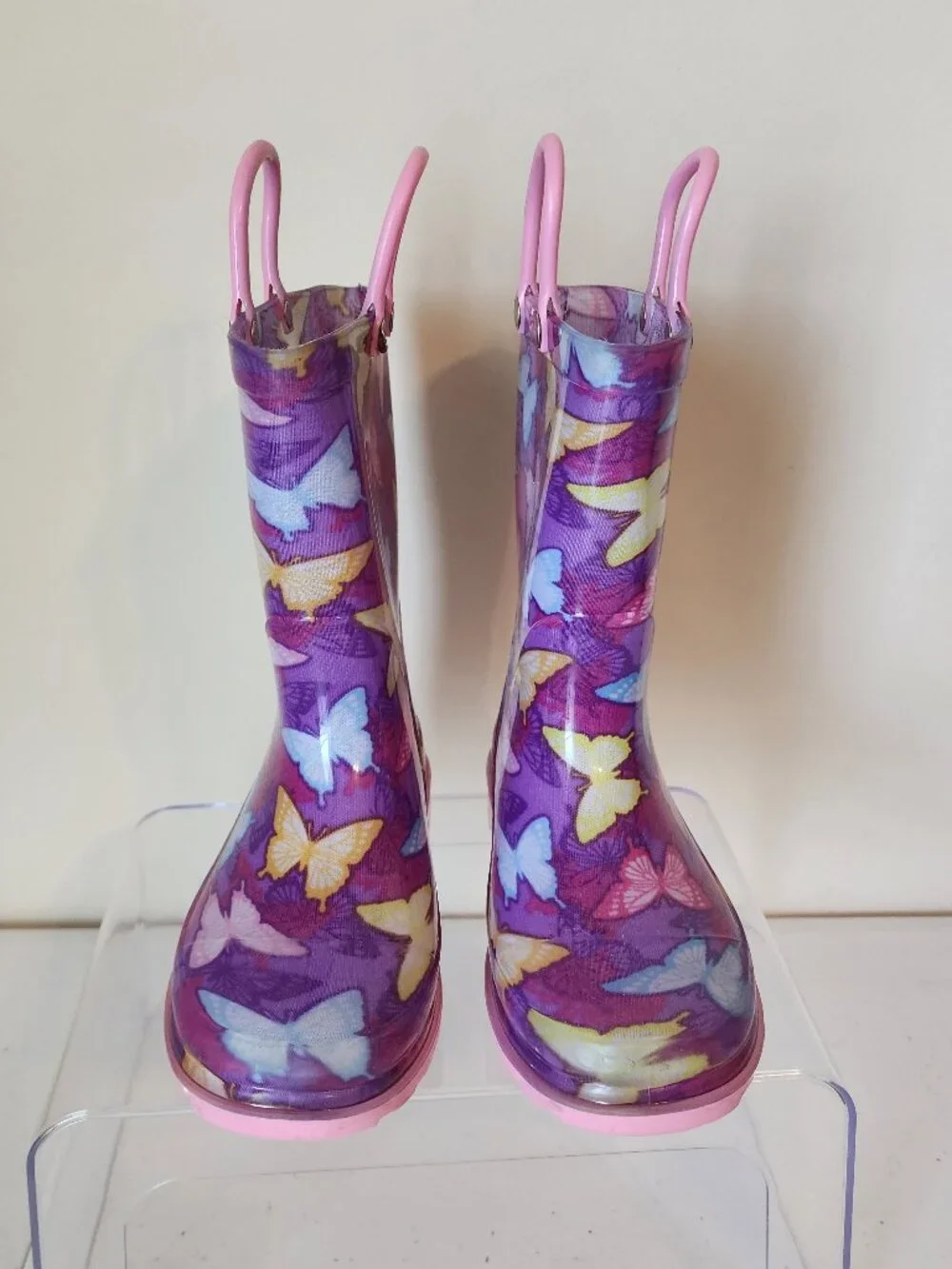 Kids Butterfly Rain Boots | Purple Pink | Size 10
